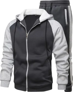 GXAMOY Men's 2 Pieces Tracksuits Running Sports Suits Drawstring Waistband Sweatsuit