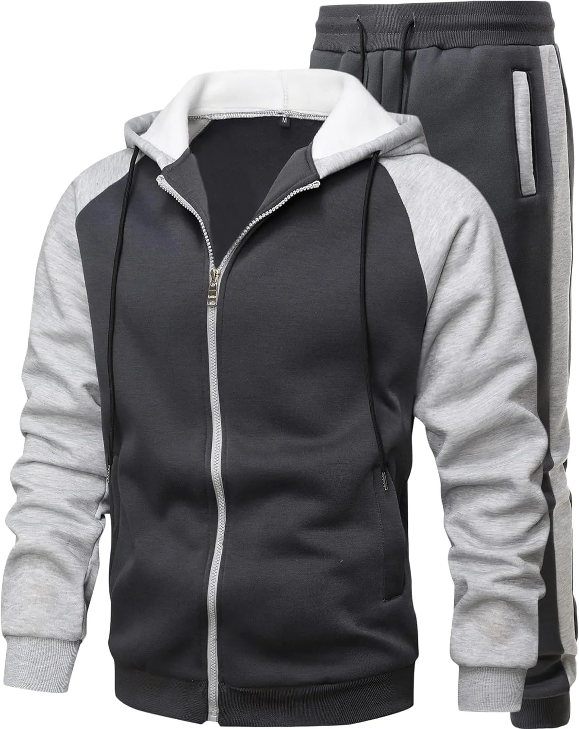 GXAMOY Men's 2 Pieces Tracksuits Running Sports Suits Drawstring Waistband Sweatsuit