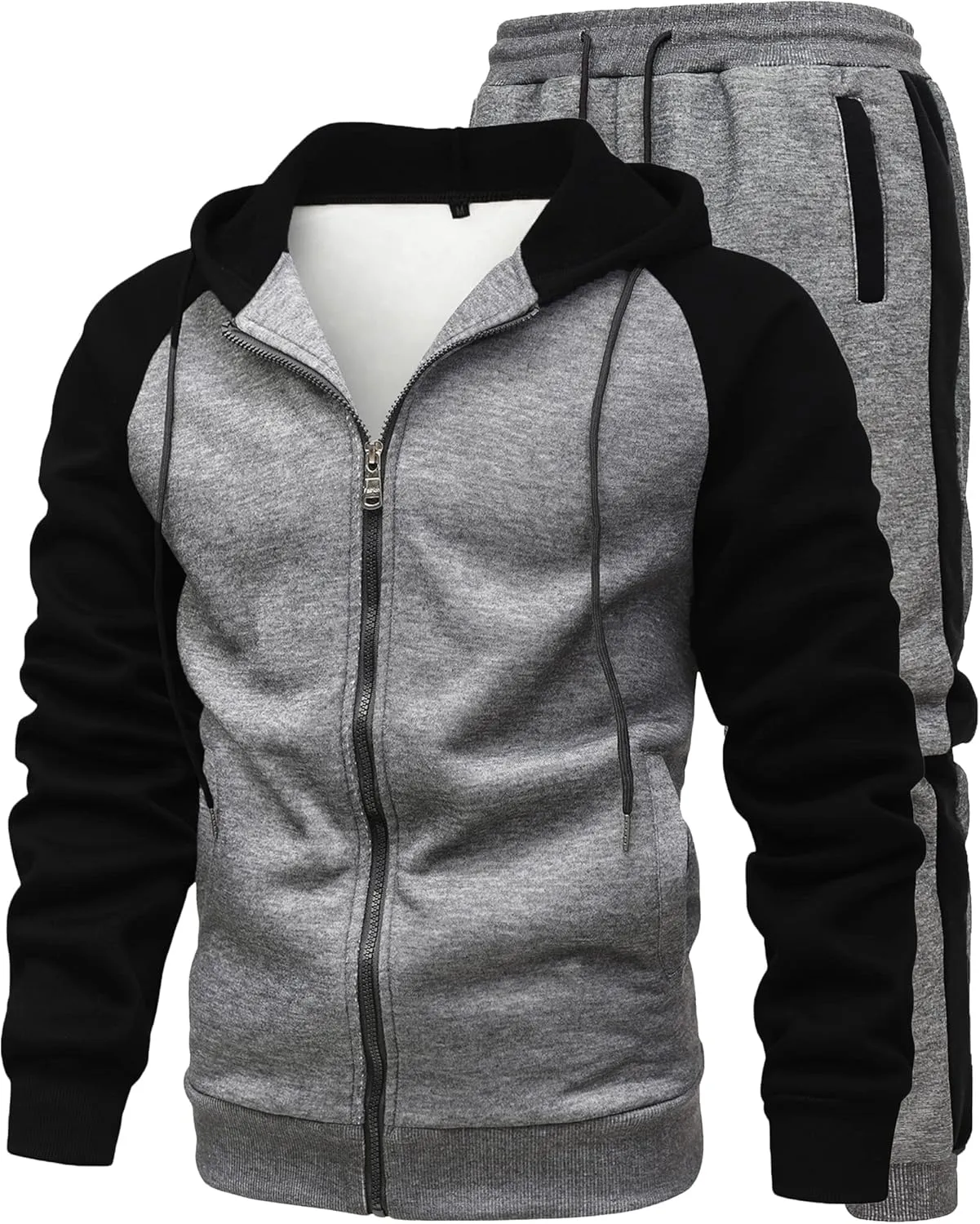 GXAMOY Men's 2 Pieces Tracksuits Running Sports Suits Drawstring Waistband Sweatsuit