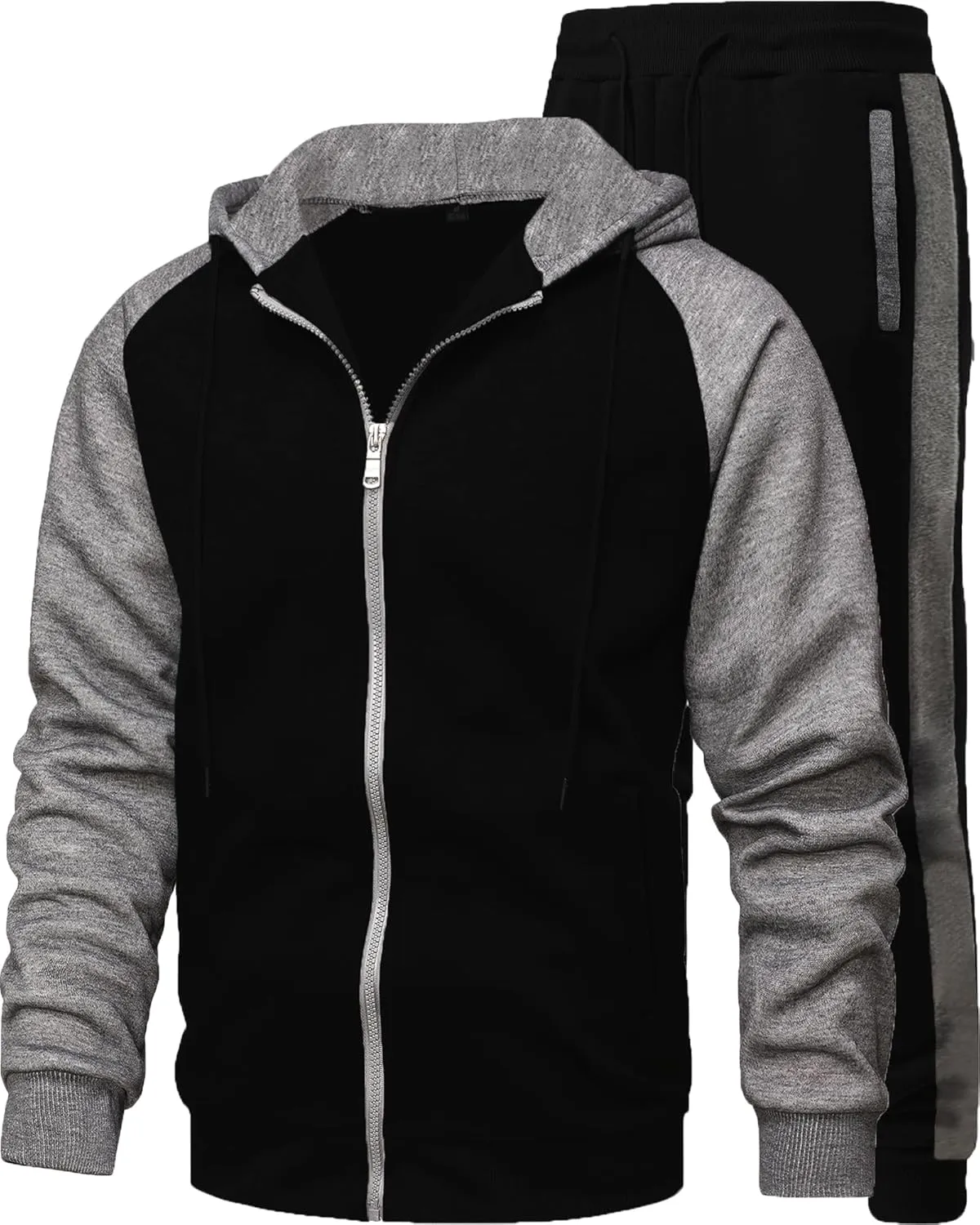 GXAMOY Men's 2 Pieces Tracksuits Running Sports Suits Drawstring Waistband Sweatsuit