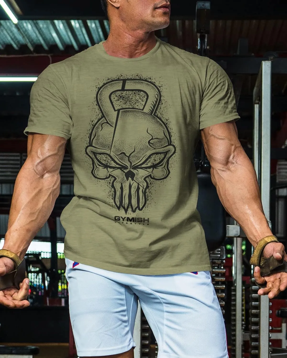 Gym Reaper Skull Graphic Shirt Men's Funny Gym Workout Motivation Tee