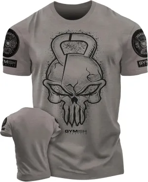 Gym Reaper Skull Graphic Shirt Men's Funny Gym Workout Motivation Tee