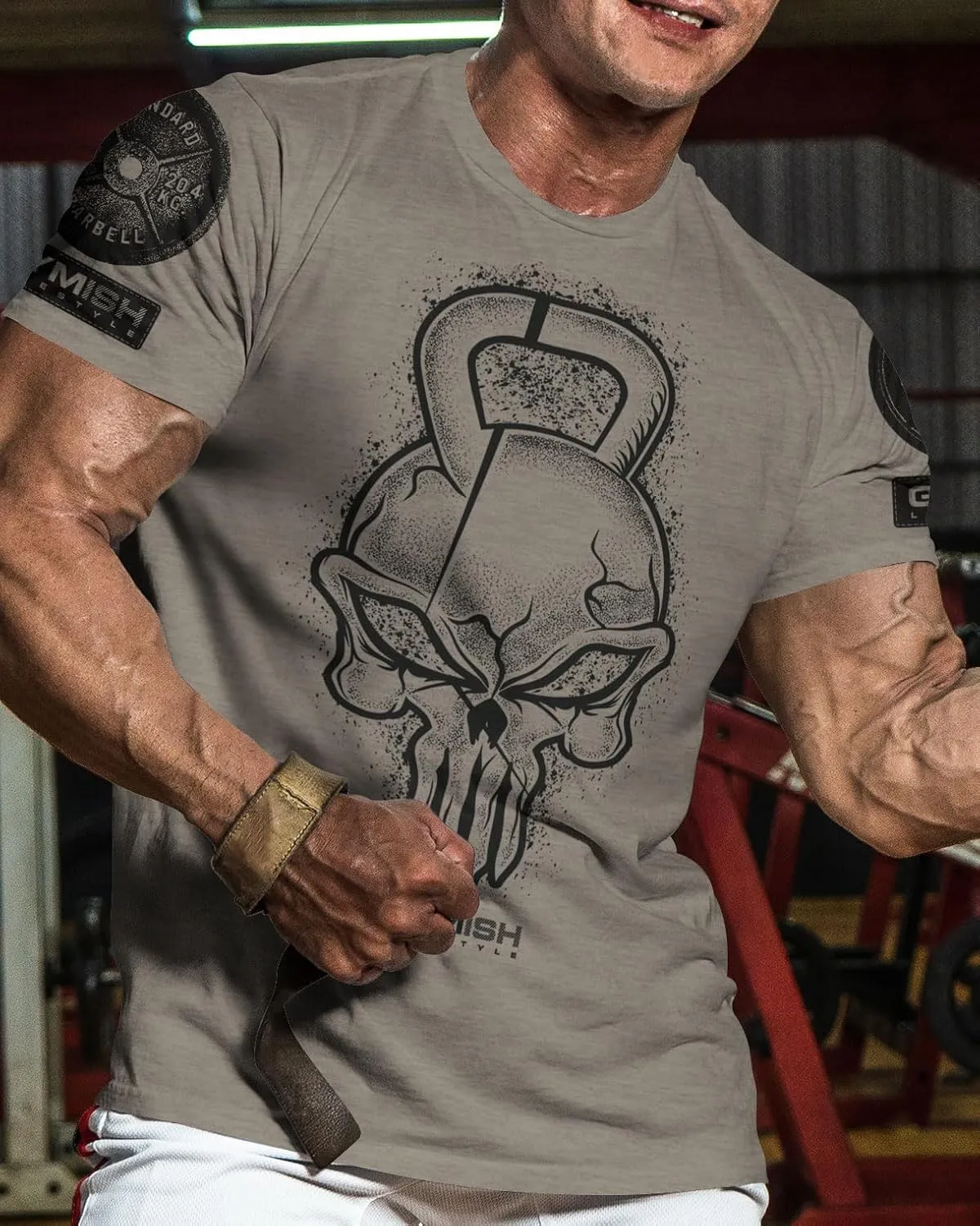 Gym Reaper Skull Graphic Shirt Men's Funny Gym Workout Motivation Tee