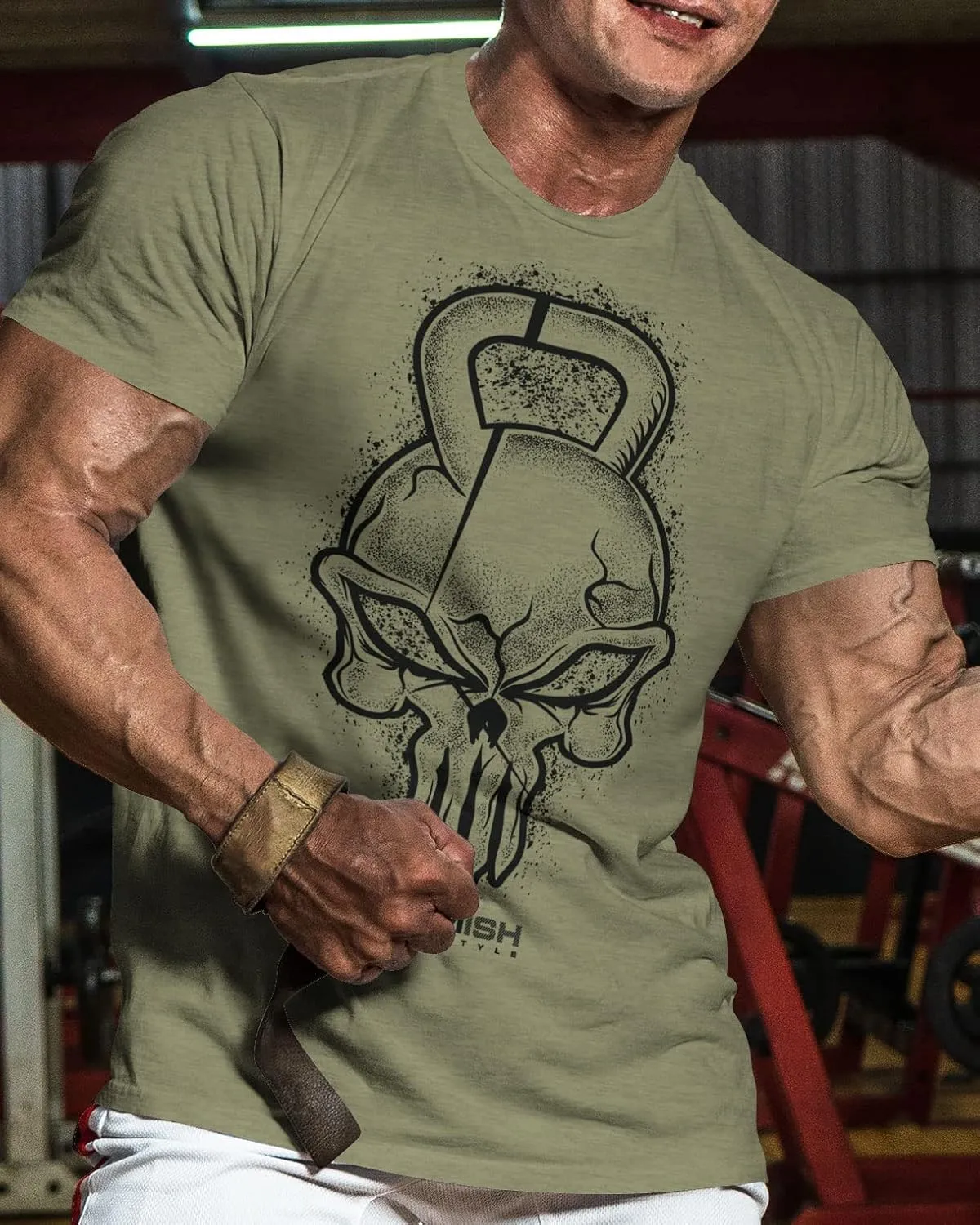 Gym Reaper Skull Graphic Shirt Men's Funny Gym Workout Motivation Tee