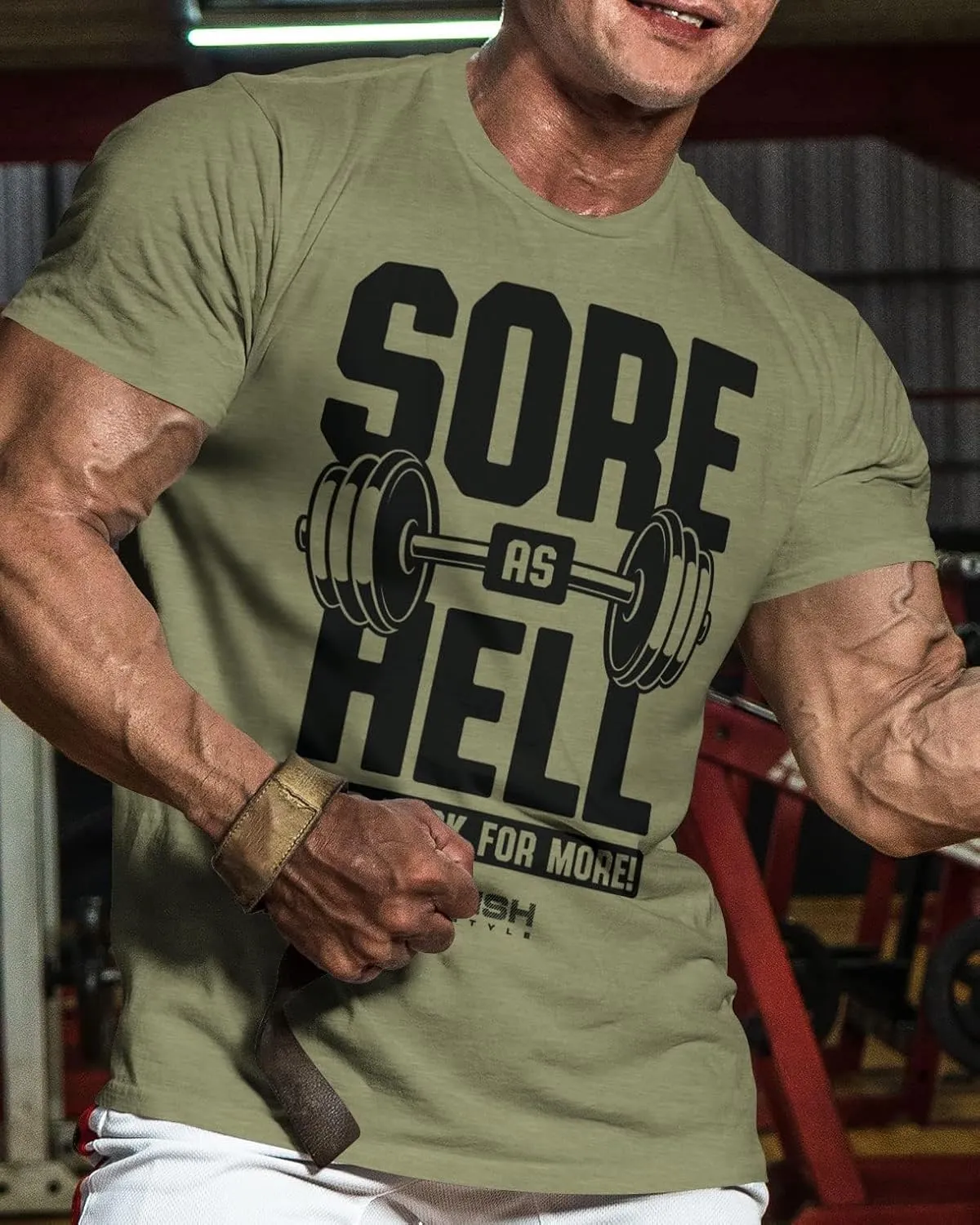 Gymish Lifestyle Sore As Hell Funny Sayings Lifting T-Shirt, Workout Gym Shirts