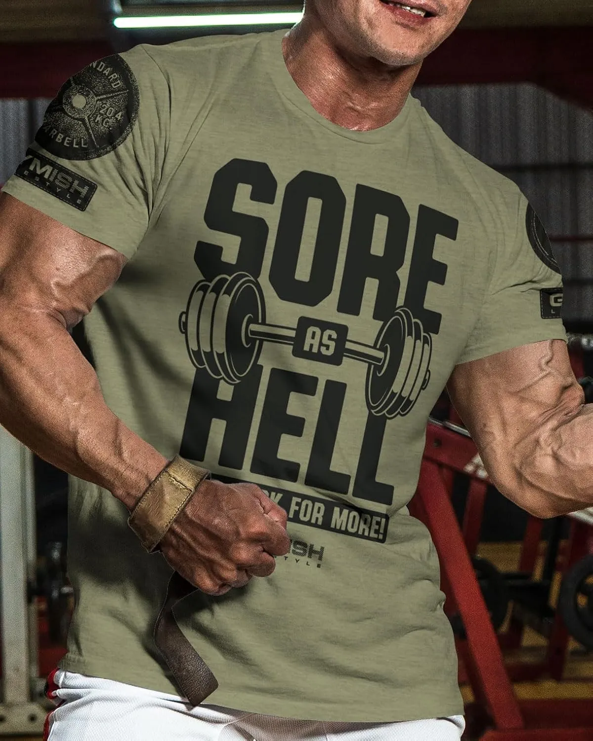Gymish Lifestyle Sore As Hell Funny Sayings Lifting T-Shirt, Workout Gym Shirts