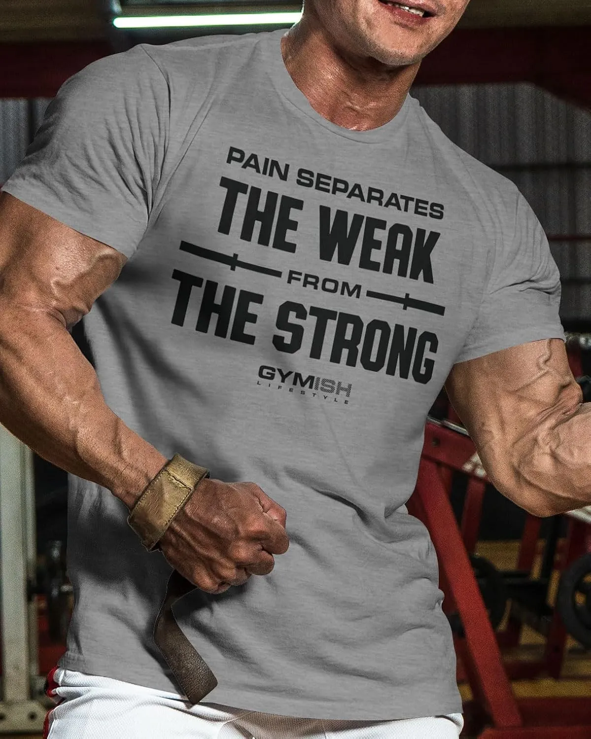 Gymish Lifestyle Weak to Strong Mens Bodybuilding T-Shirts Graphic Tees Short Sleeve Workout Shirt
