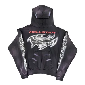 HELLSTAR AIRBRUSHED SKULL HOODIE BLACK