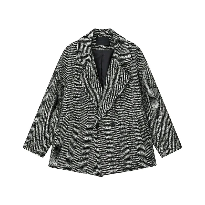 Herringbone Wool Coat