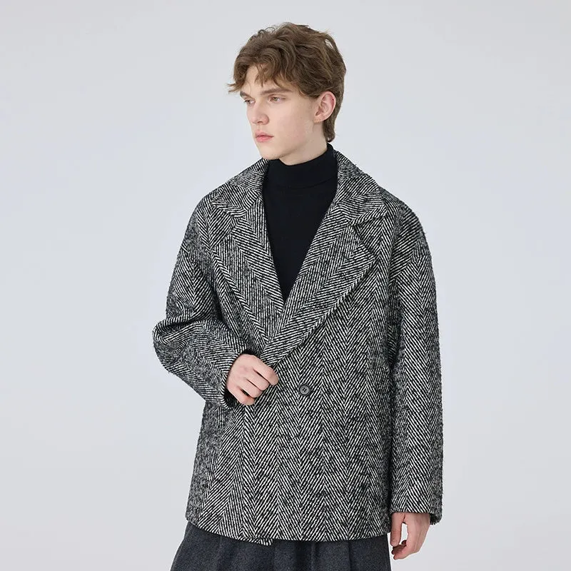 Herringbone Wool Coat