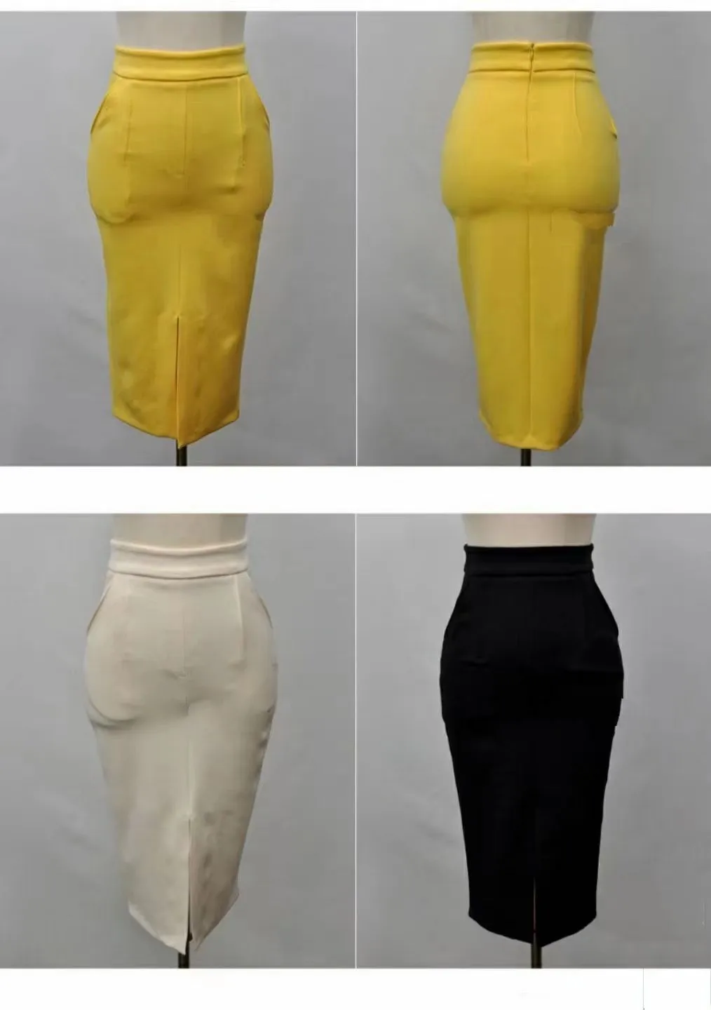 High Waist Mid Slit Skirt