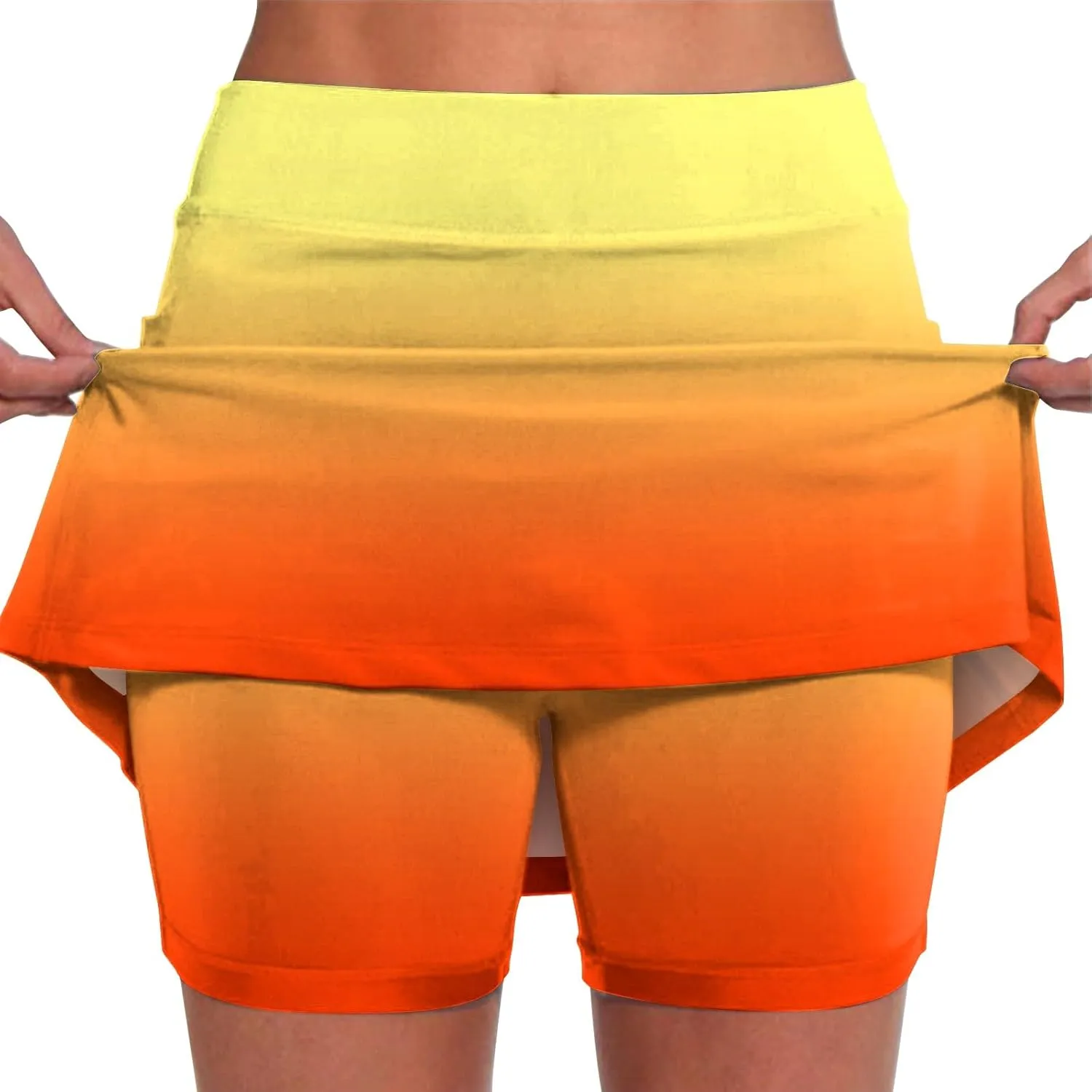 High Waisted Tennis Skirt Waist Culottes Short Skirts Skinny Pants Lightweight High Waist Skinny Tummy Control Plus