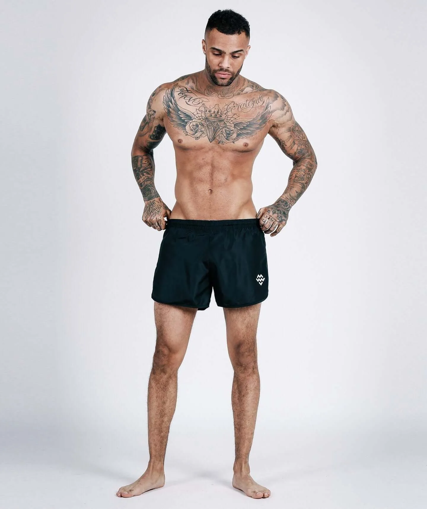 Hybrid Gym/Swim Shorts (Black/White)