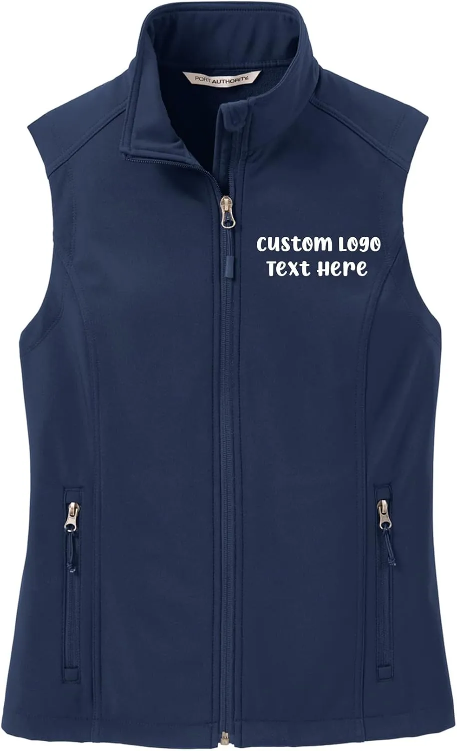 INK STITCH Ladies Custom Embroidery Design Your Own Logo Text Soft Shell Vests