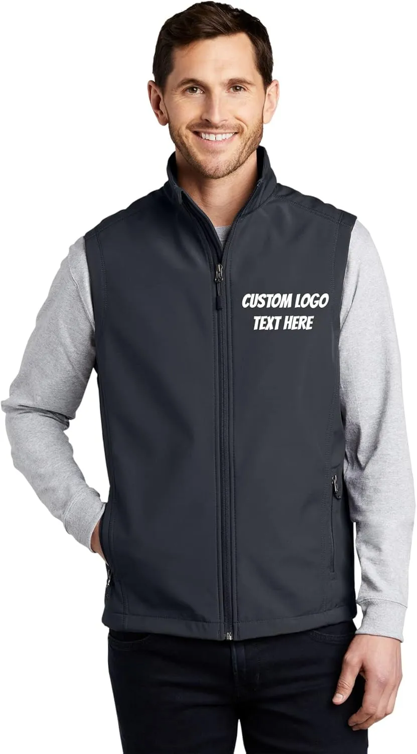 INK STITCH Men Custom Embroidery Design Your Own Logo Text Soft Shell Vests