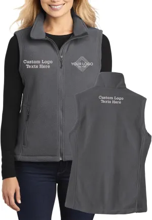 INK STITCH Women L219 Custom Embroidery Add Logo Texts Personalized Fleece Vests
