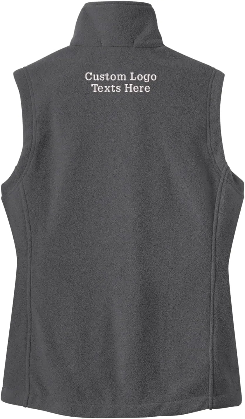 INK STITCH Women L219 Custom Embroidery Add Logo Texts Personalized Fleece Vests