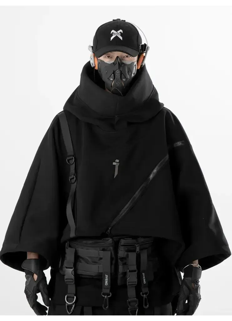 Irregular Techwear Hoodie | Asymmetrical Urban Streetwear