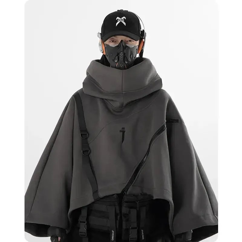Irregular Techwear Hoodie | Asymmetrical Urban Streetwear