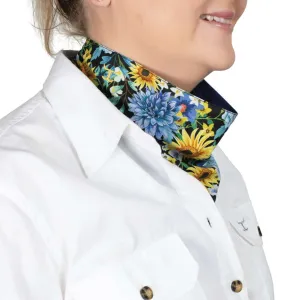 JCA Carlee Blue Bouquet/Blue Double Sided Scarf