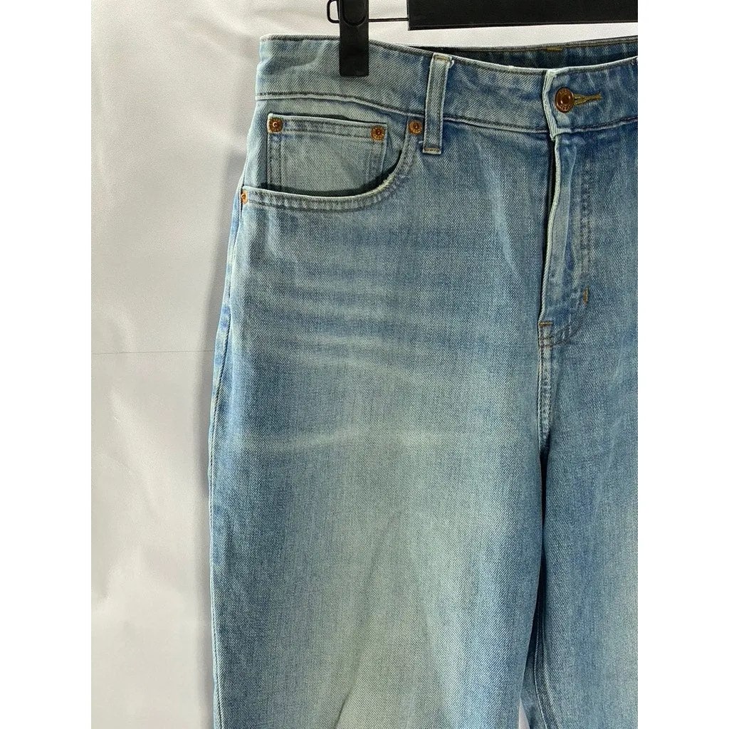 J.CREW Women's Light Blue Classic Straight Curvy High-Rise 90's Denim Jean SZ 28