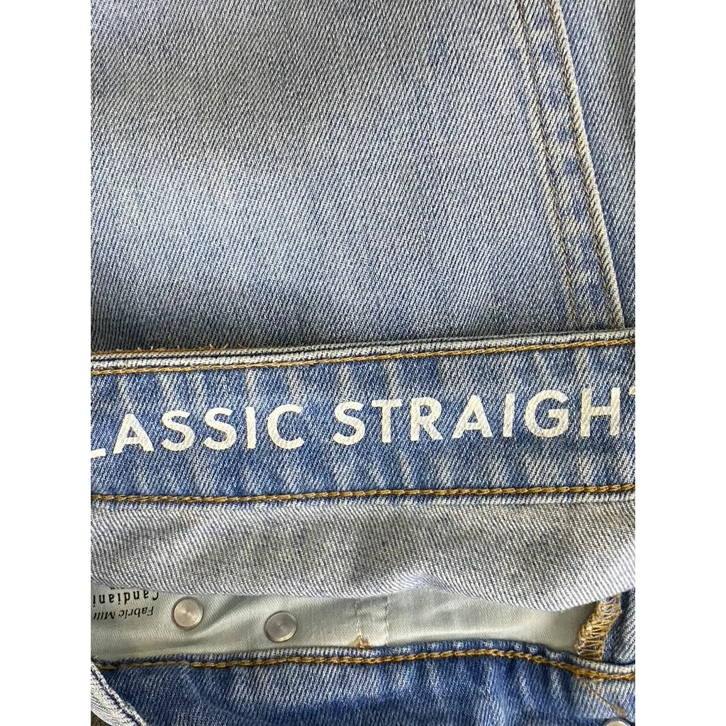 J.CREW Women's Light Blue Classic Straight Curvy High-Rise 90's Denim Jean SZ 28