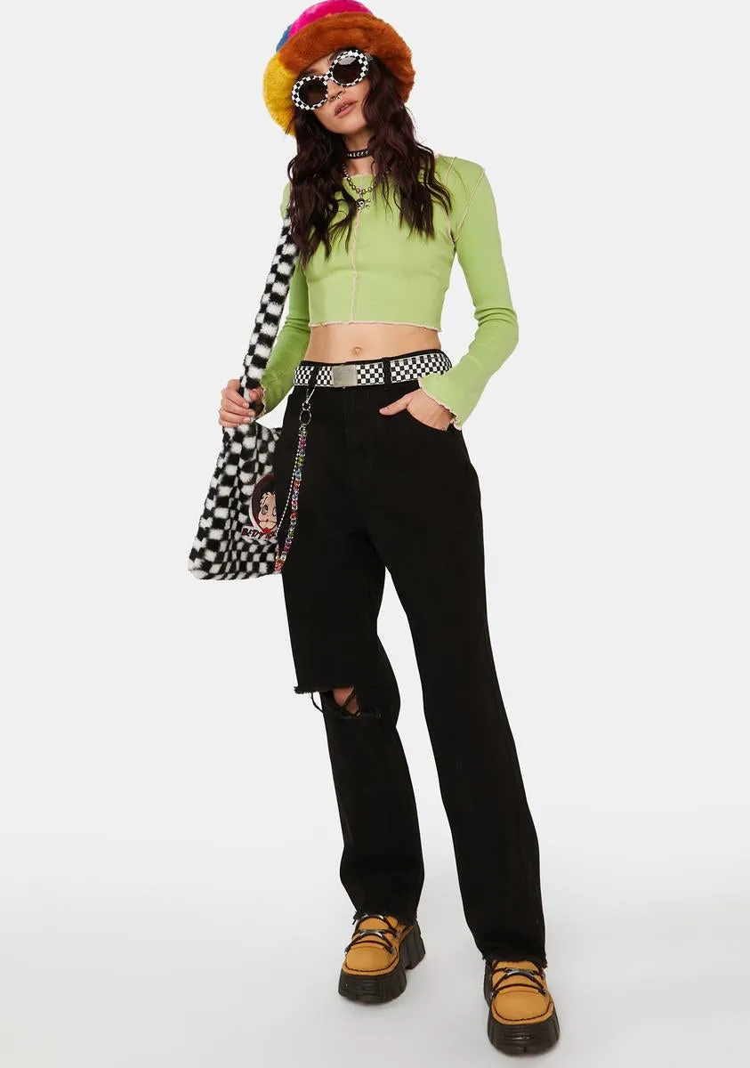 Jeans With Beaded Chain