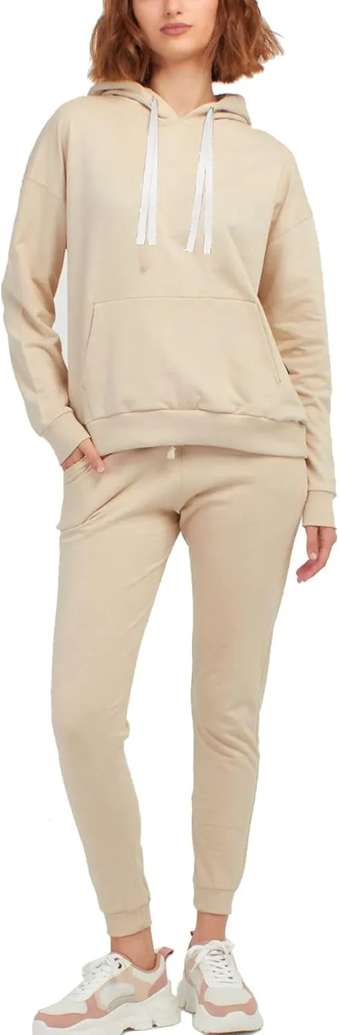 JIHUILAI Two Piece Tracksuit For Women Long Sleeve Stripe Zipper Jacket With Sweatpants Jogger Hoodie Sweatsuit Workout Set