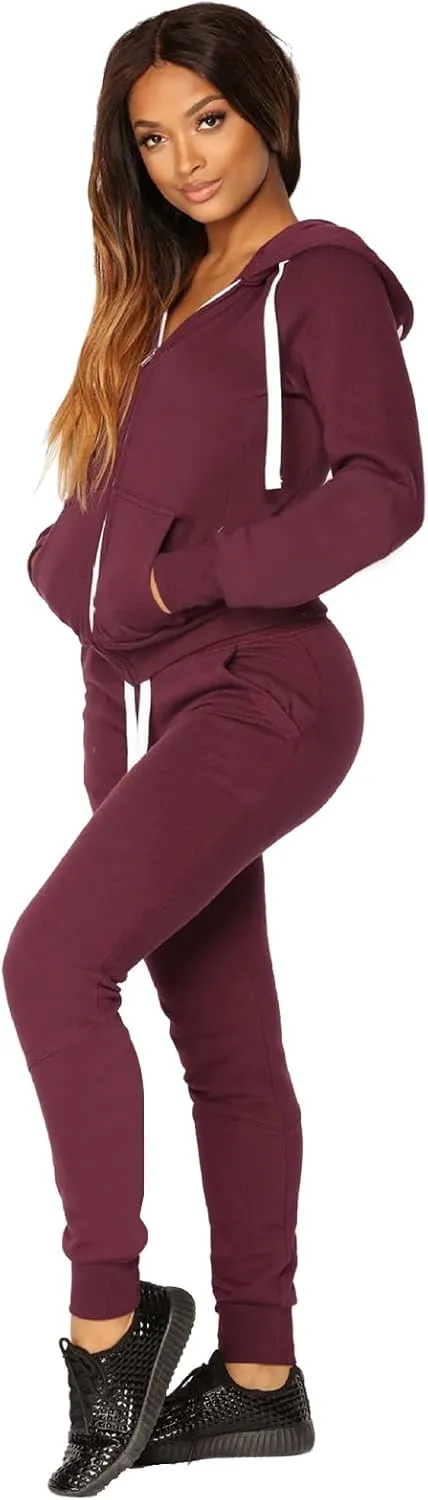JIHUILAI Two Piece Tracksuit For Women Long Sleeve Stripe Zipper Jacket With Sweatpants Jogger Hoodie Sweatsuit Workout Set