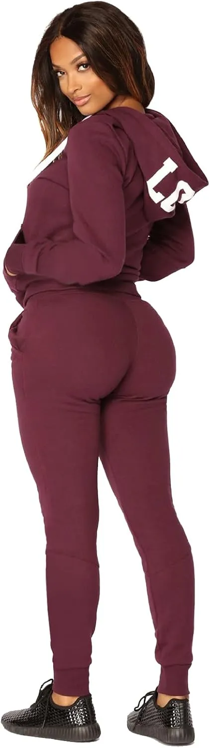 JIHUILAI Two Piece Tracksuit For Women Long Sleeve Stripe Zipper Jacket With Sweatpants Jogger Hoodie Sweatsuit Workout Set