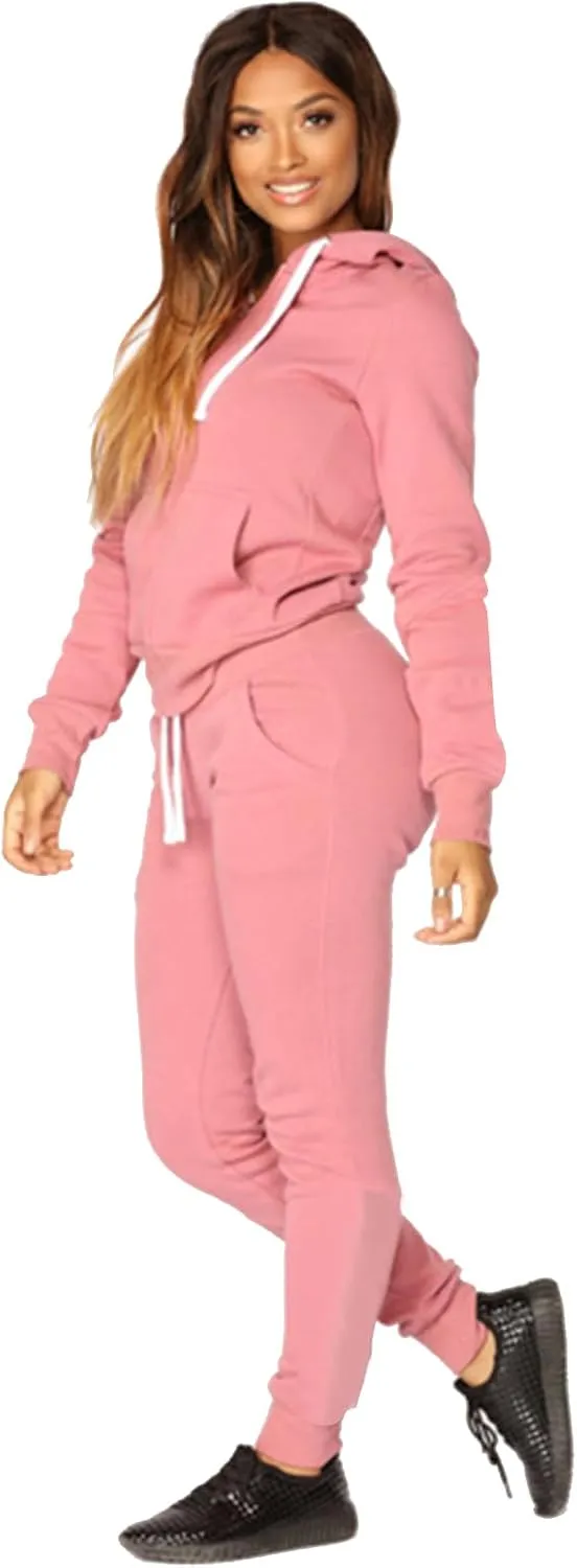 JIHUILAI Two Piece Tracksuit For Women Long Sleeve Stripe Zipper Jacket With Sweatpants Jogger Hoodie Sweatsuit Workout Set