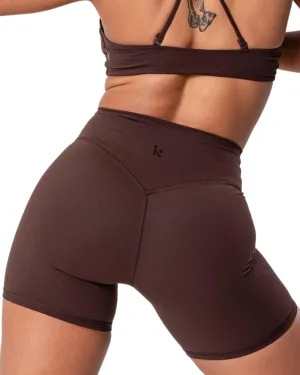 Kamo Fitness Serenity Shorts High Waisted 6" Inseam No Front Seam Thigh Friendly V Booty Seam Women's Biker Shorts