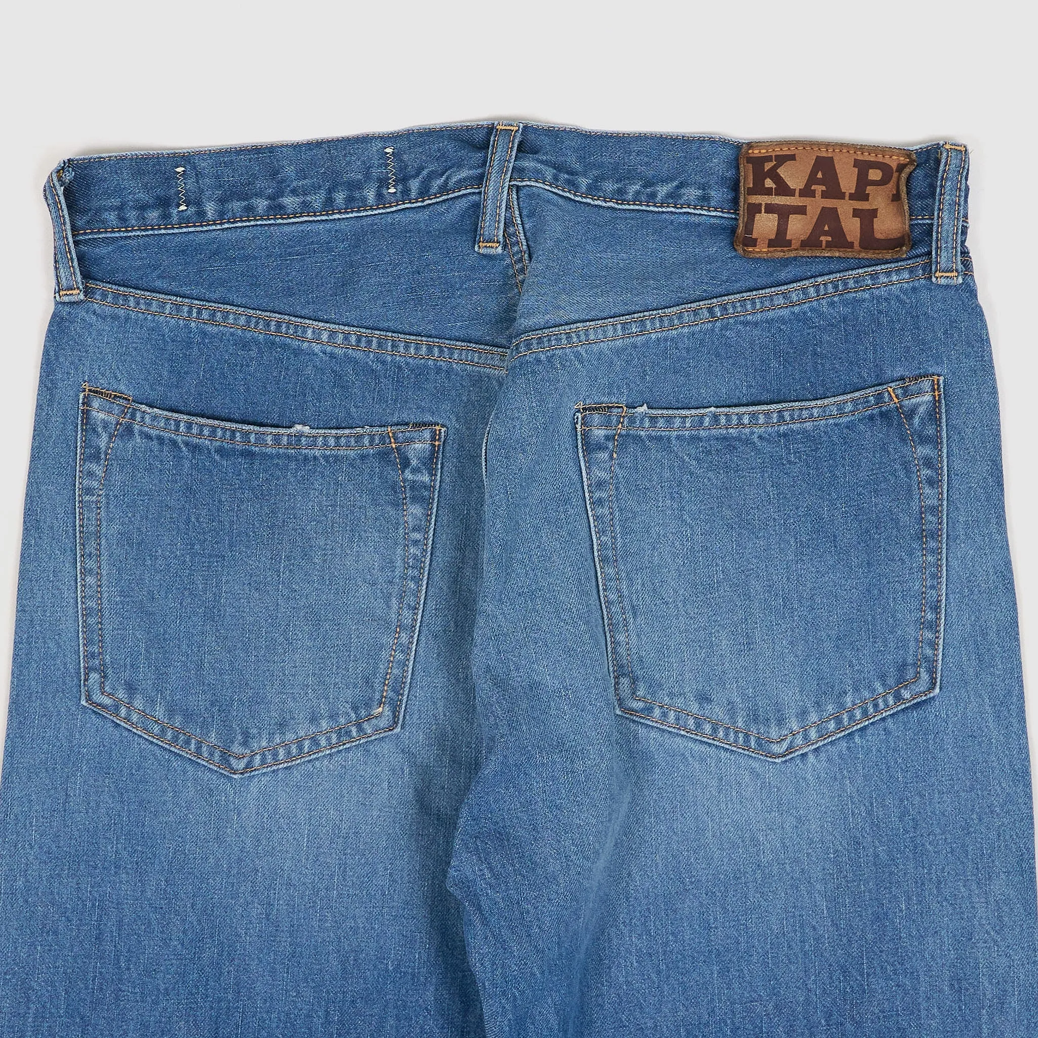 Kapital 5-Pocket 14oz Heavy Stone Wash Straight Leg Denim