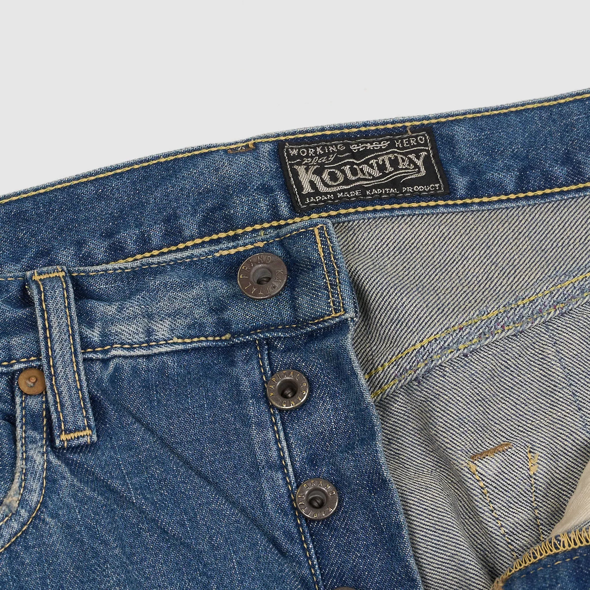 Kapital 5-Pocket 14oz Monkey Cisco Patchwork Jeans