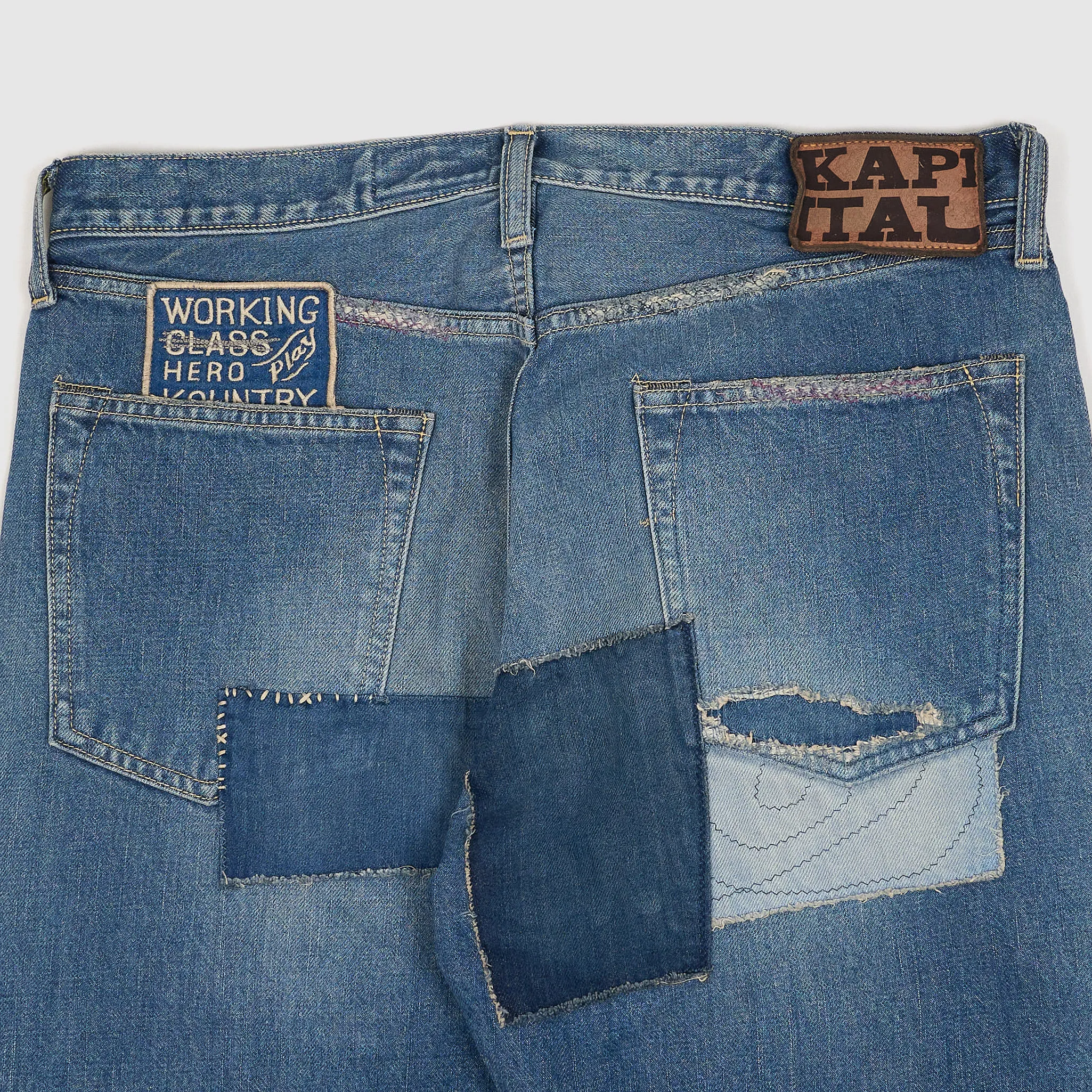Kapital 5-Pocket 14oz Monkey Cisco Patchwork Jeans