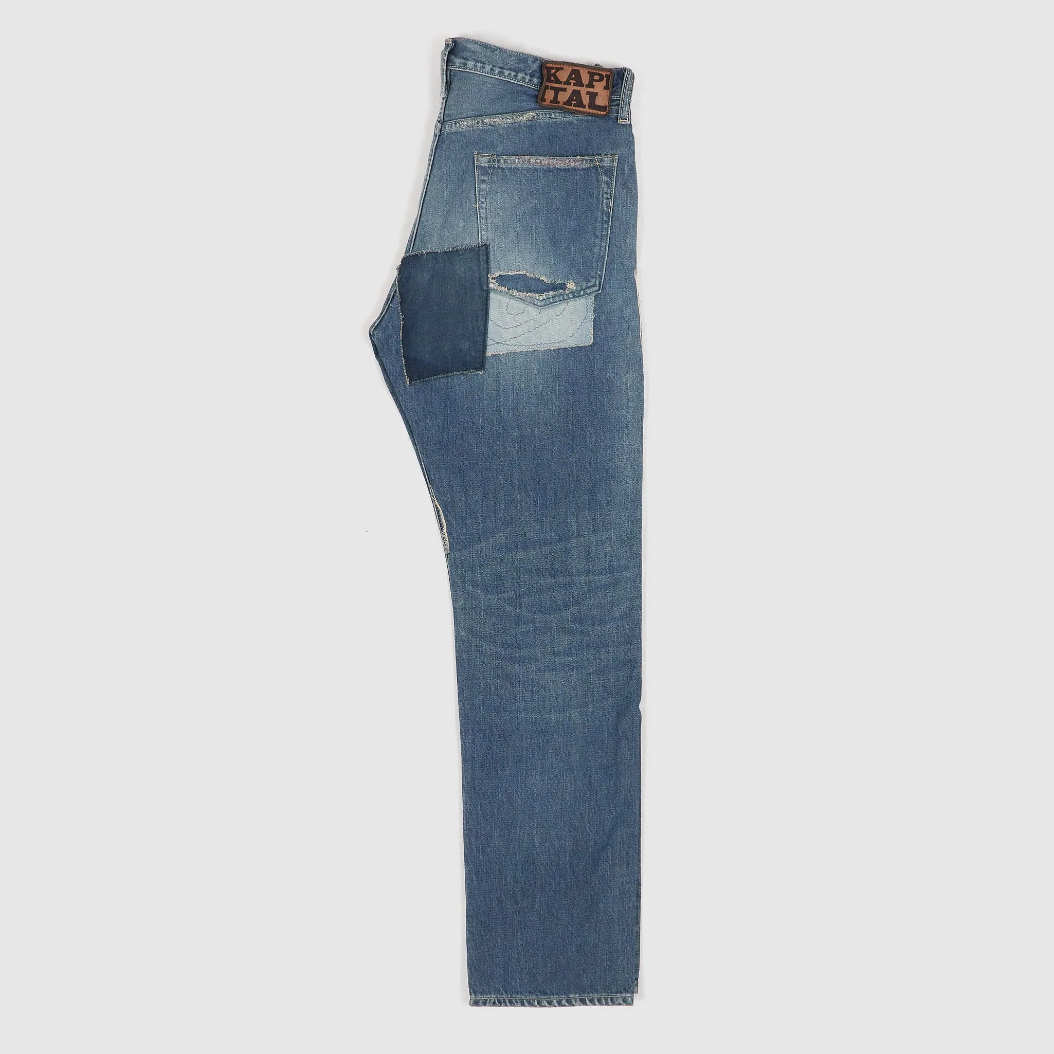 Kapital 5-Pocket 14oz Monkey Cisco Patchwork Jeans
