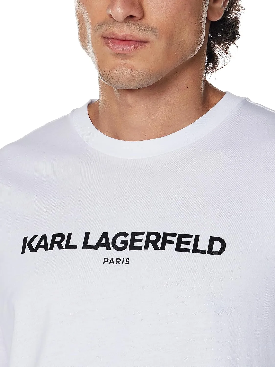 KARL LAGERFELD mens Soft Crew Neck Tonal Logo Short Sleeve T-shirt