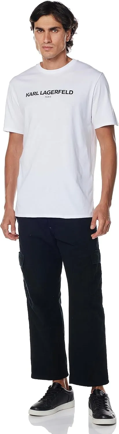 KARL LAGERFELD mens Soft Crew Neck Tonal Logo Short Sleeve T-shirt