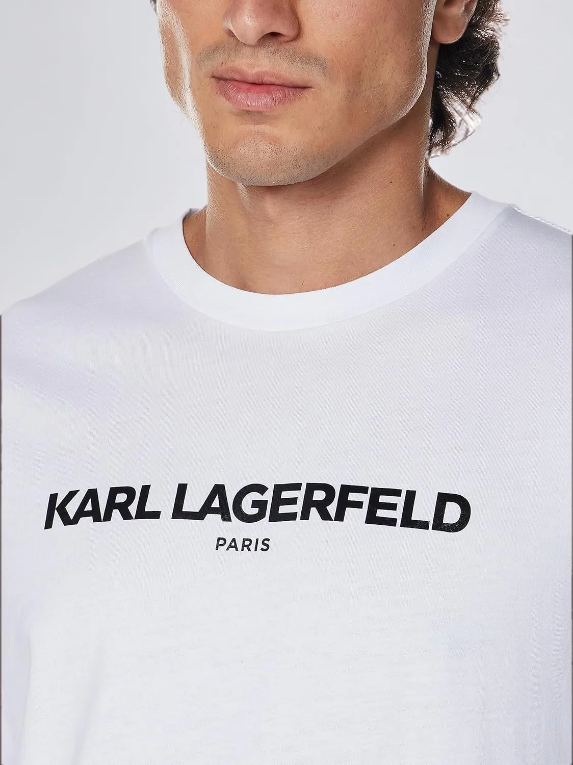 KARL LAGERFELD mens Soft Crew Neck Tonal Logo Short Sleeve T-shirt