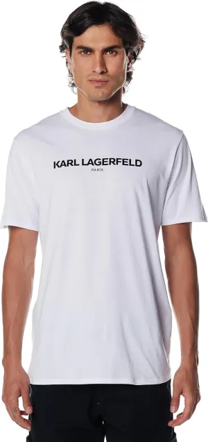 KARL LAGERFELD mens Soft Crew Neck Tonal Logo Short Sleeve T-shirt