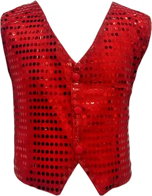 Kids Boys Girls Sequined Dance Hip Hop Performance Party Costume Vests Jacket Waistcoat