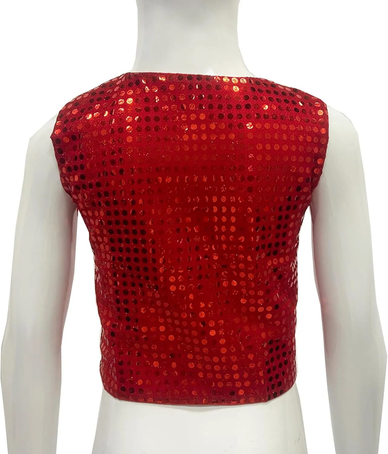 Kids Boys Girls Sequined Dance Hip Hop Performance Party Costume Vests Jacket Waistcoat
