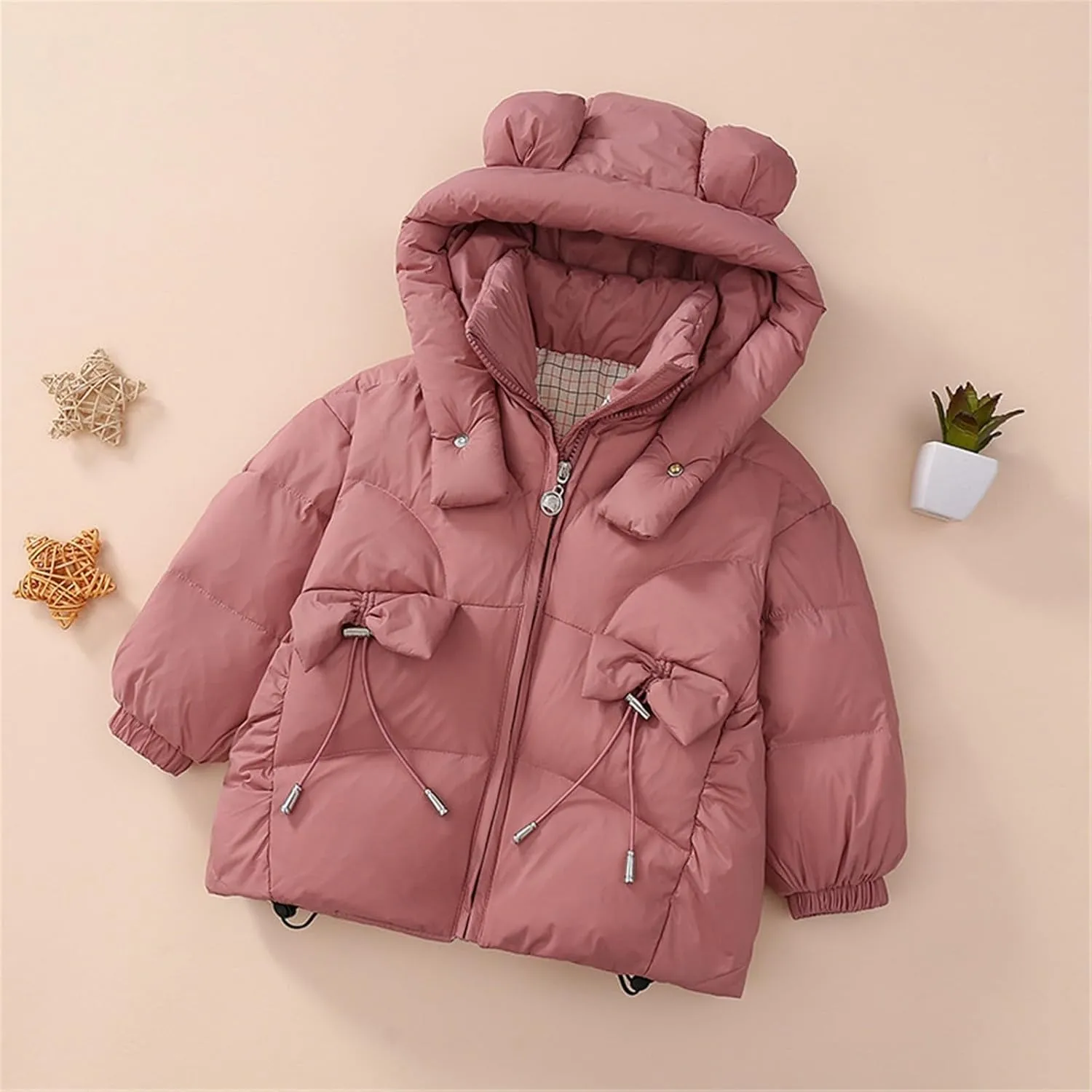 Kids Toddler Baby Girls Boys Winter Warm Thick Solid Cotton Long Sleeve Padded Jacket Coat Clothes Boys Jacket