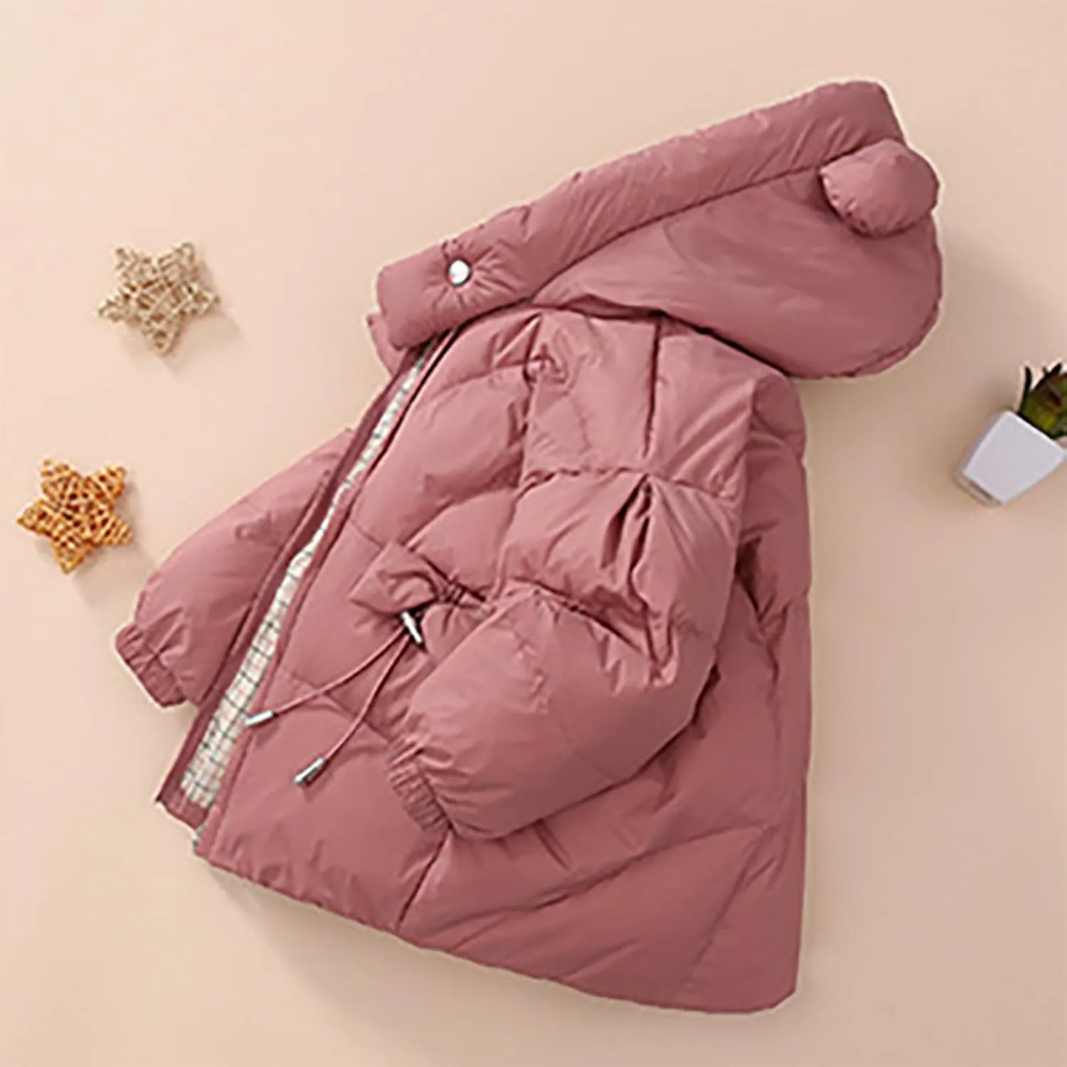 Kids Toddler Baby Girls Boys Winter Warm Thick Solid Cotton Long Sleeve Padded Jacket Coat Clothes Boys Jacket