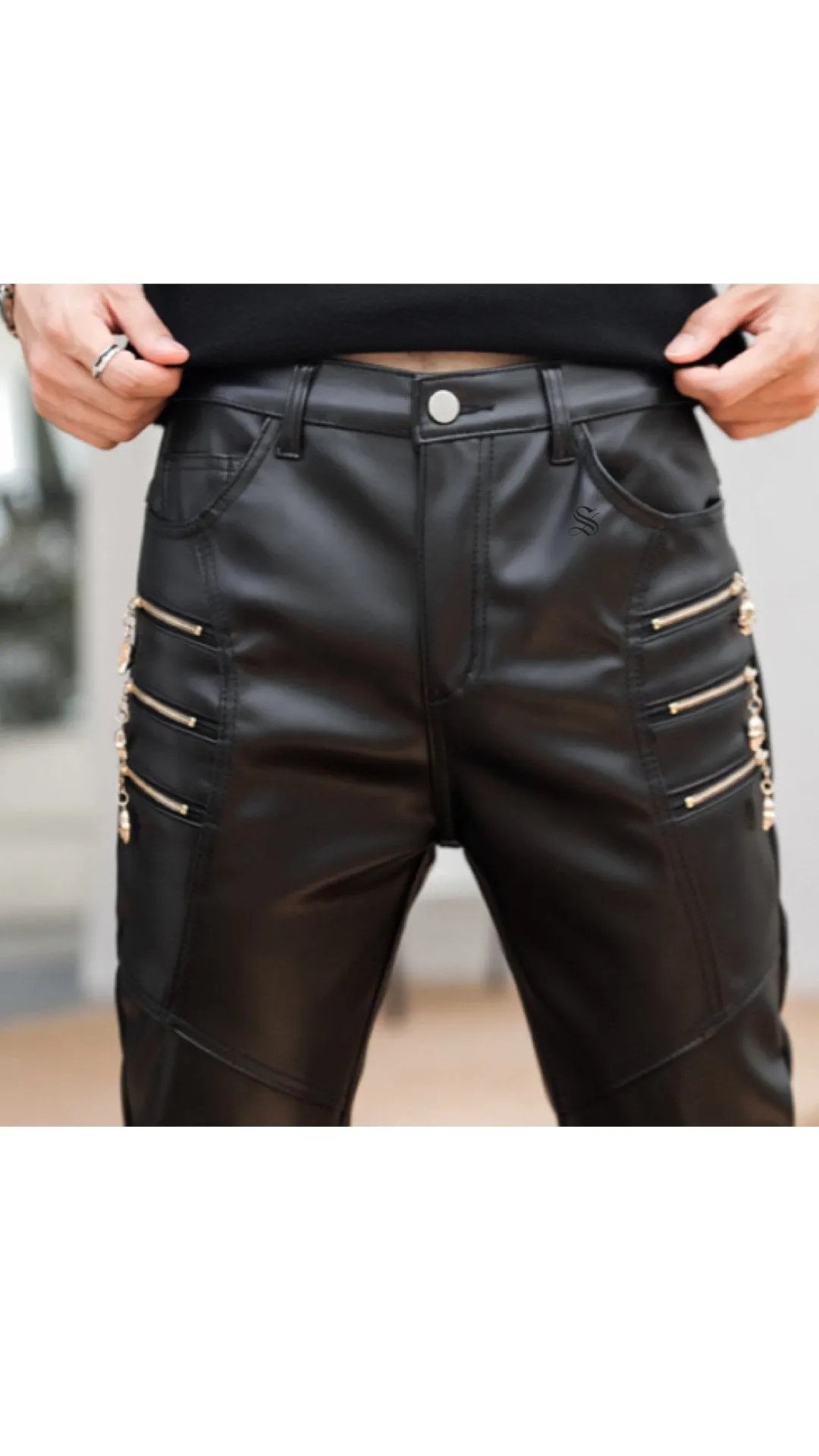 Kurdino  - Black Pu-Leather Pant’s for Men