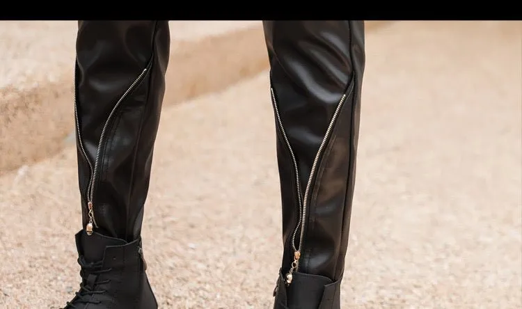 Kurdino  - Black Pu-Leather Pant’s for Men