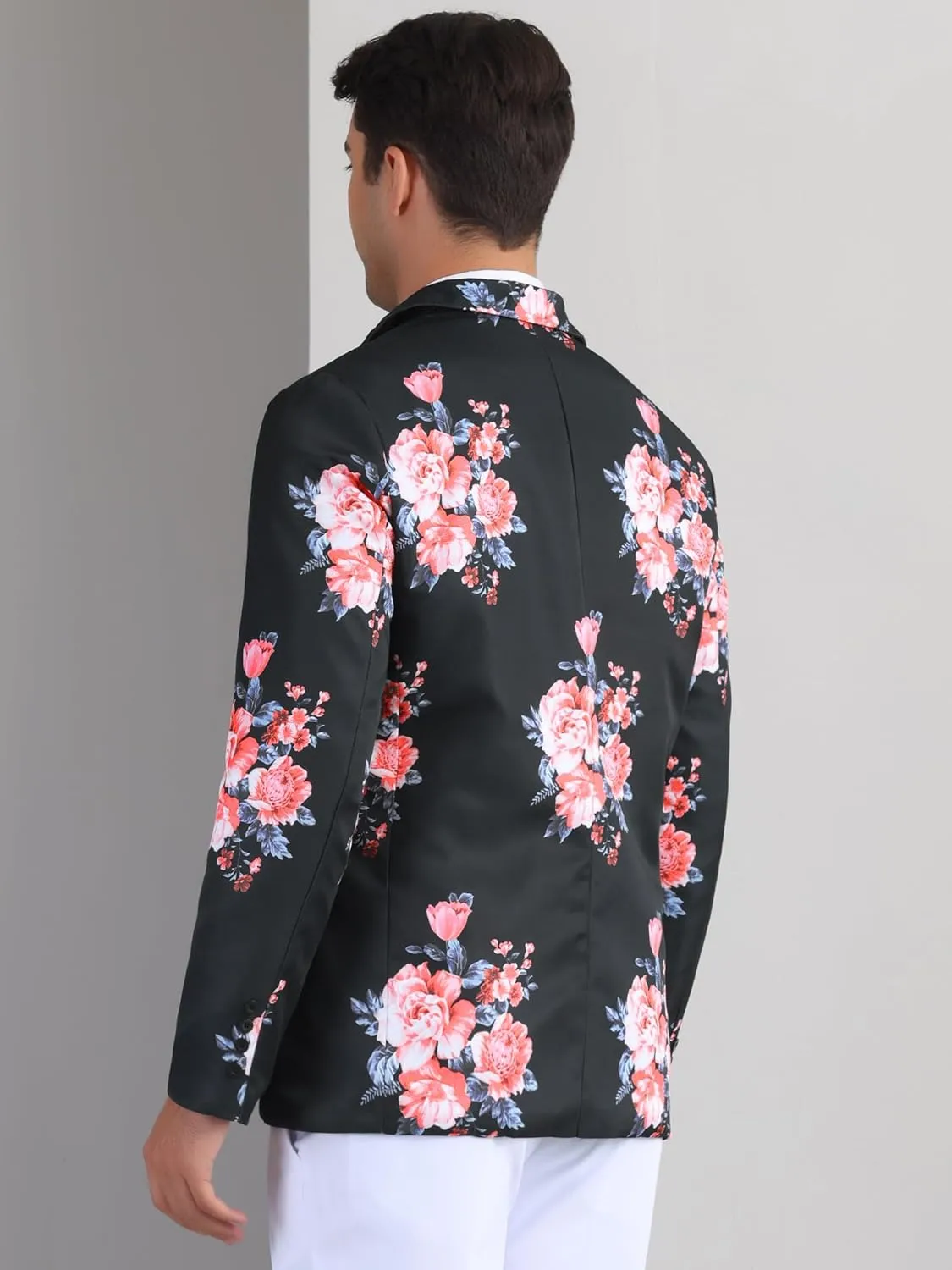 Lars Amadeus Floral Sport Coats for Men's Slim Fit Party Prom Flower Printed Blazers