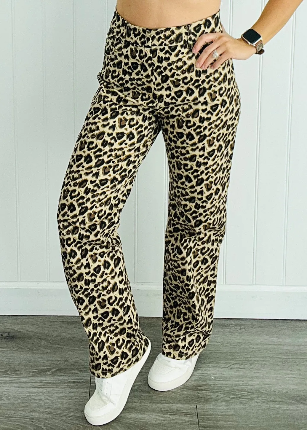 Leopard Pocket Straight Pants (Reg.)