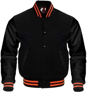Letterman Baseball Varsity Jackets Genuine Leather Sleeves Multi wool colors