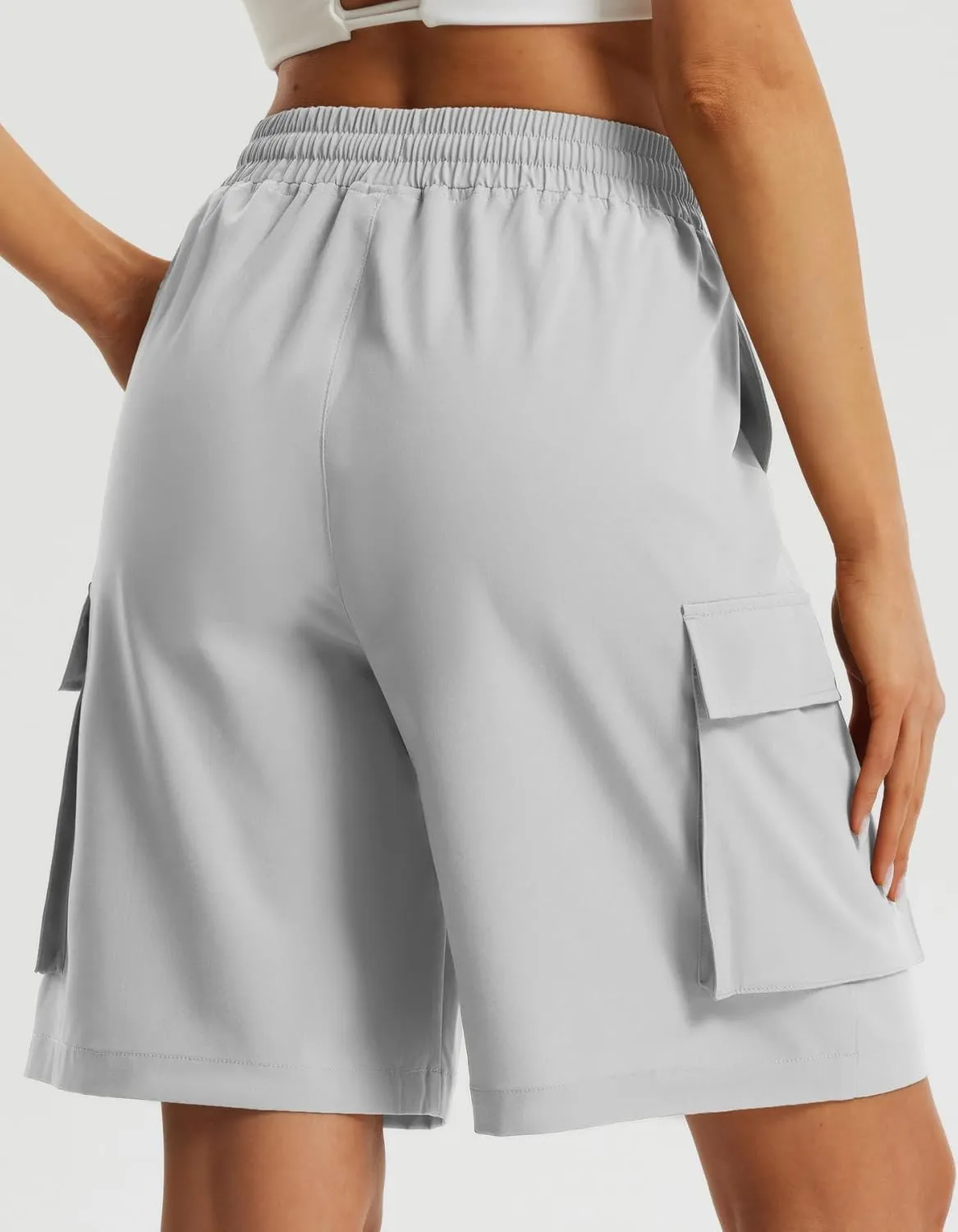 Libin Women's Hiking Cargo Shorts Wide Leg Bermuda Shorts Knee Length Lightweight Quick Dry Casual Short for Summer Travel